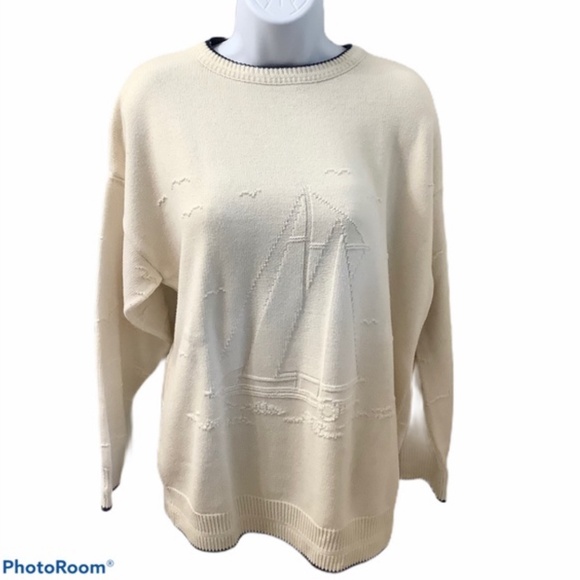 Brimwick Nautical Cotton Crewneck Sweater - Picture 3 of 3